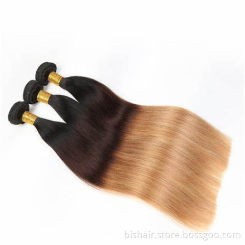 Wholesale Top Quality 8A 9A 10A Straight Bundles Hair Brazilian Ombre Brown Remy Human Hair Weave 1B/4/27 Ombre Hair Bundles
